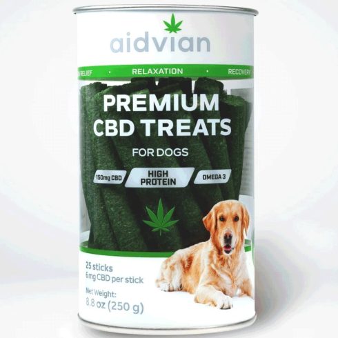 AIDVIAN Premium CBD Dog Treats 150 mg 250 g (25 db) - jutalomfalat kutyák részére