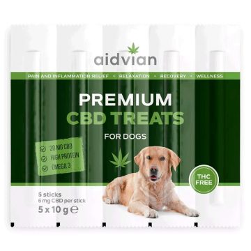   AIDVIAN Premium CBD Dog Treats 30 mg 50 g (5 db) - jutalomfalat kutyák részére