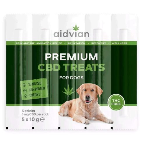 AIDVIAN Premium CBD Dog Treats 30 mg 50 g (5 db) - jutalomfalat kutyák részére