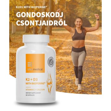   USA medical K2+D3 with Bioperine® kapszula 60 db - csontok egészségéért