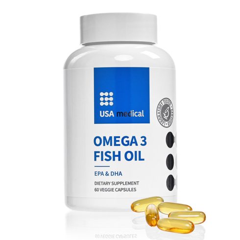 USA Medical OMEGA-3 FISH OIL/halolaj kapszula 60 db